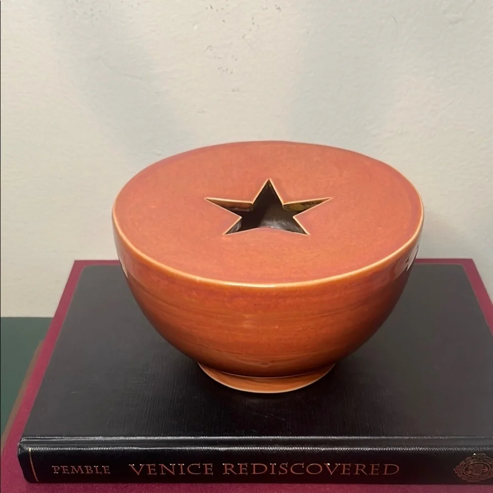 Coral Handmade Pottery‎ Star Cutout Flower Vase
